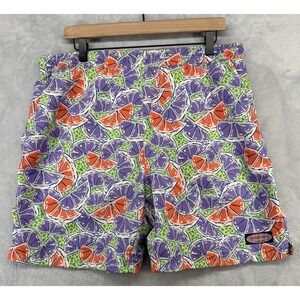 Vineyard Vines Swim Trunks Shorts Bathing Suit Purple Orange‎ Slices 7" Men's M